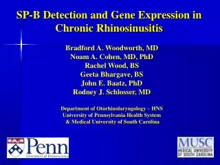 SP-B Detection and Gene Expression in Chronic Rhinosinusitis