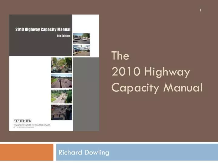 the 2010 highway capacity manual