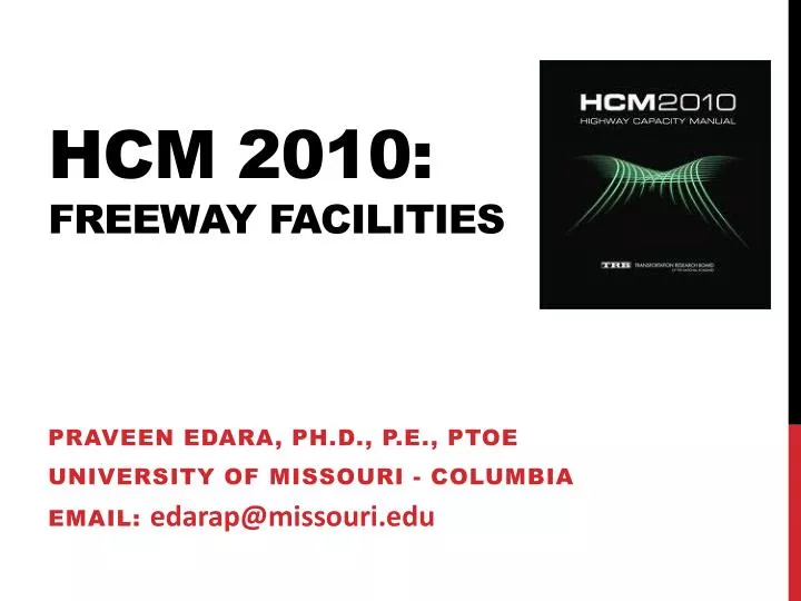 hcm 2010 freeway facilities