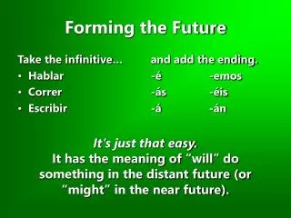 forming the future
