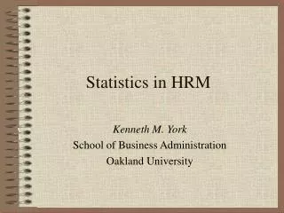 Statistics in HRM