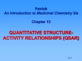 Patrick An Introduction to Medicinal Chemistry 3/e Chapter 13