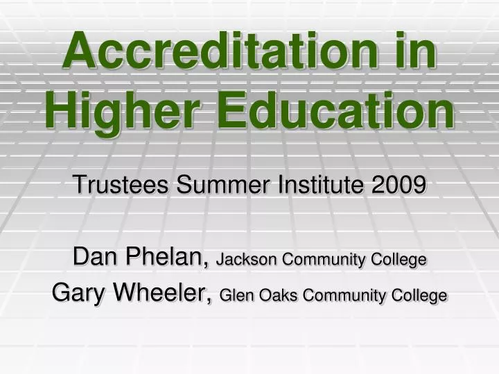 accreditation in higher education