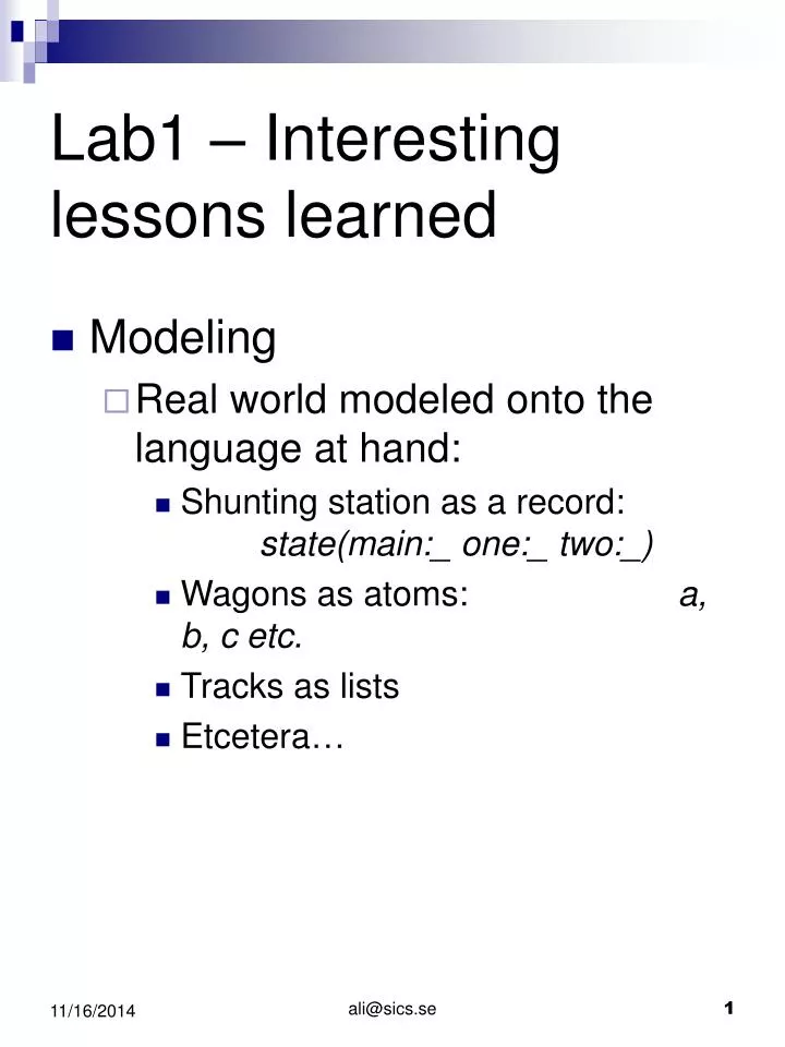 lab1 interesting lessons learned