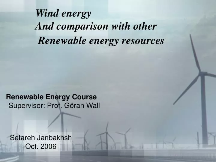 wind energy and comparison with other renewable energy resources