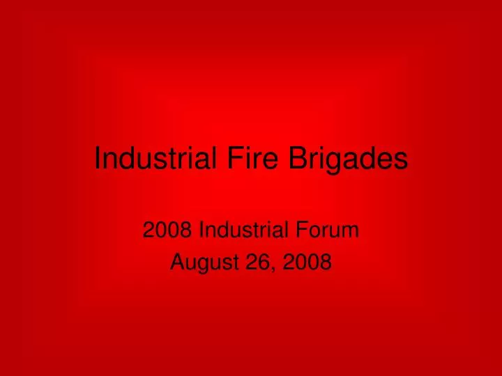 industrial fire brigades