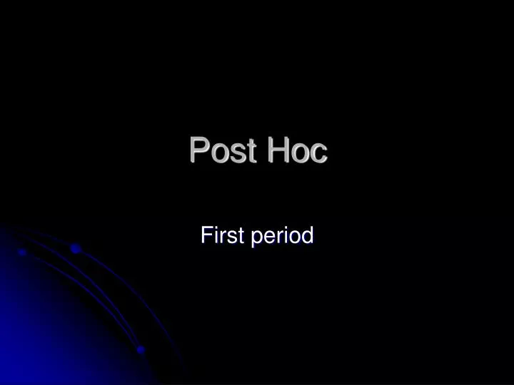 post hoc