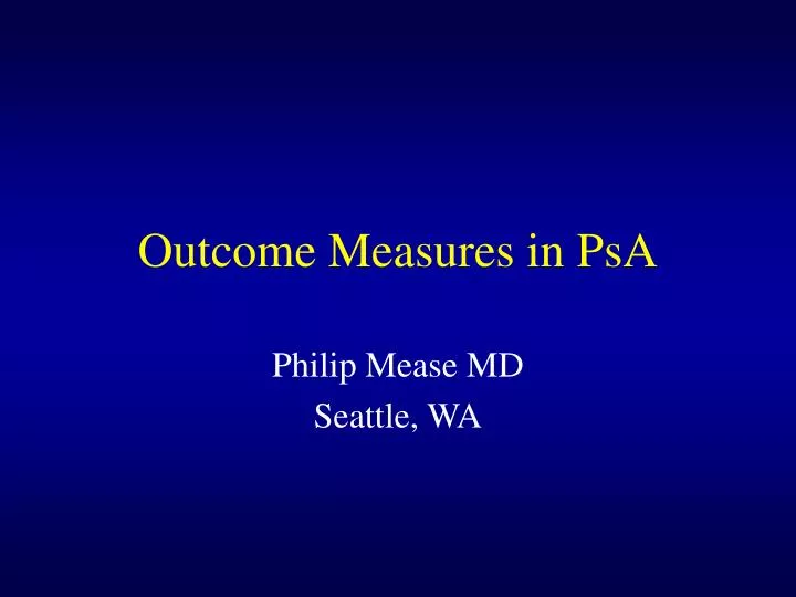 outcome measures in psa