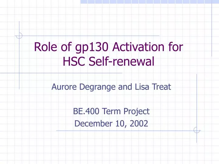 role of gp130 activation for hsc self renewal