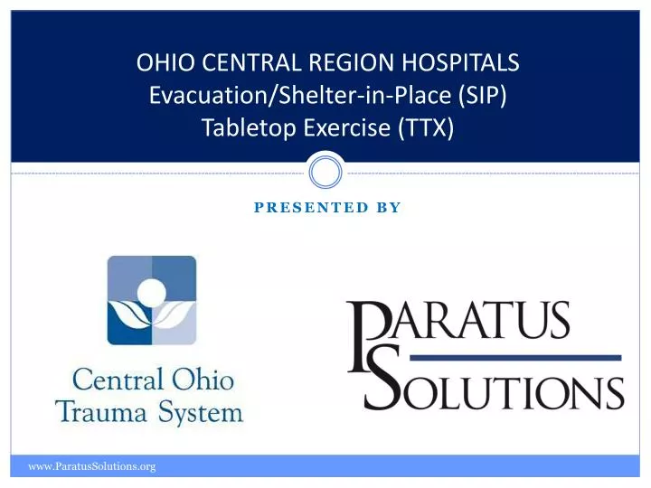 ohio central region hospitals evacuation shelter in place sip tabletop exercise ttx