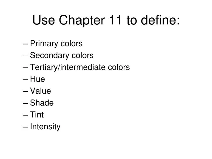 use chapter 11 to define