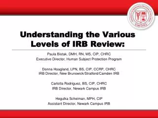 Understanding the Various Levels of IRB Review: