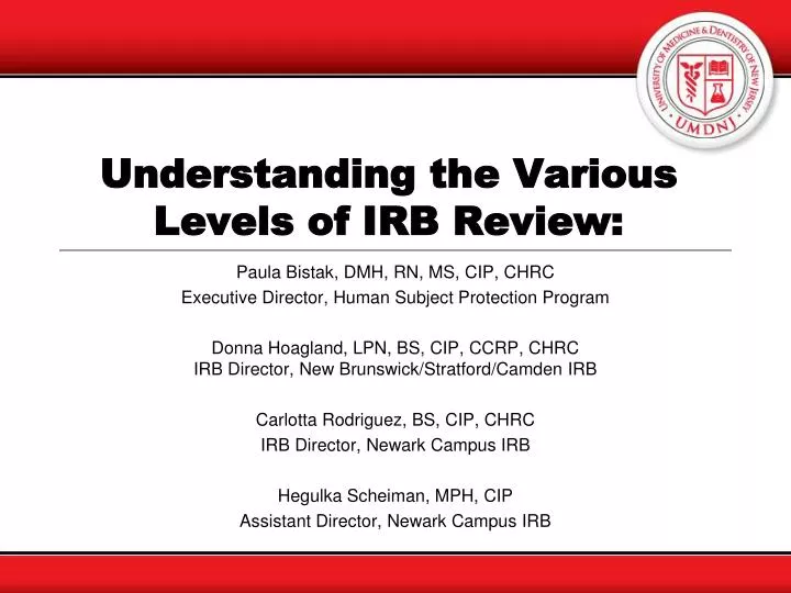 understanding the various levels of irb review