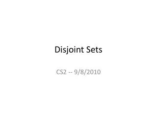 Disjoint Sets