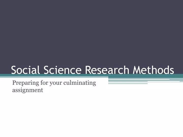 social science research methods