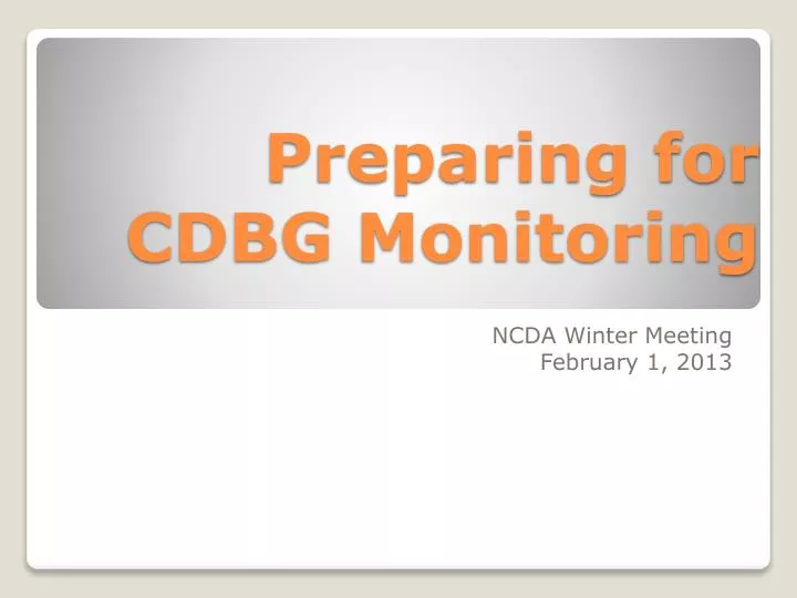 preparing for cdbg monitoring