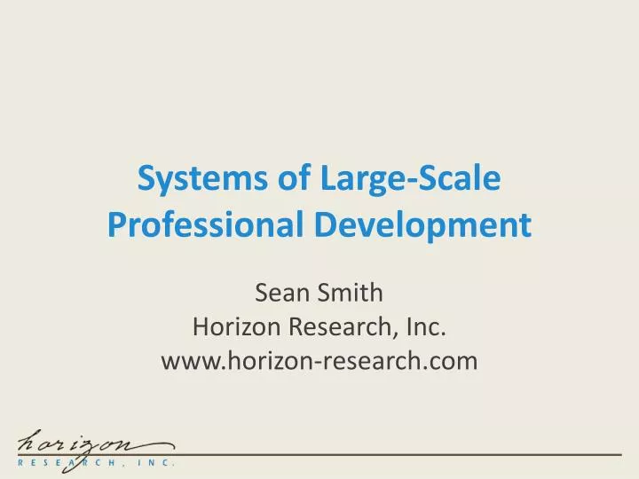 systems of large scale professional development