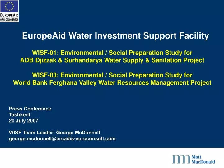europeaid water investment support facility