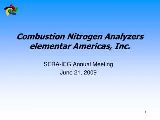 Combustion Nitrogen Analyzers elementar Americas, Inc.