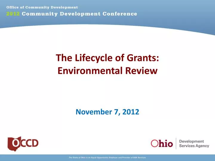 the lifecycle of grants environmental review