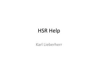 HSR Help