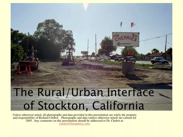 the rural urban interface of stockton california