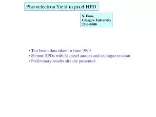 Photoelectron Yield in pixel HPD