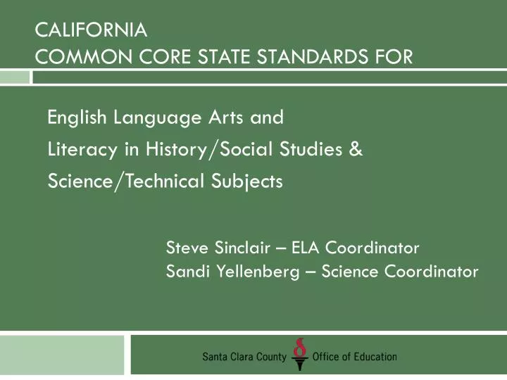 california common core state standards for