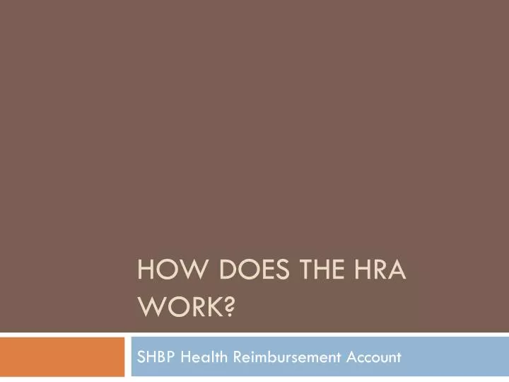 how does the hra work