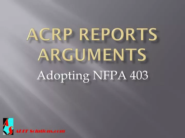 acrp reports arguments