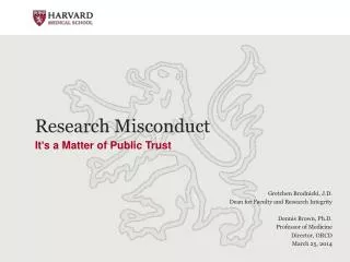 Research Misconduct