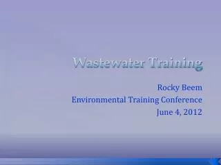 Wastewater Training