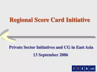 Regional Score Card Initiative