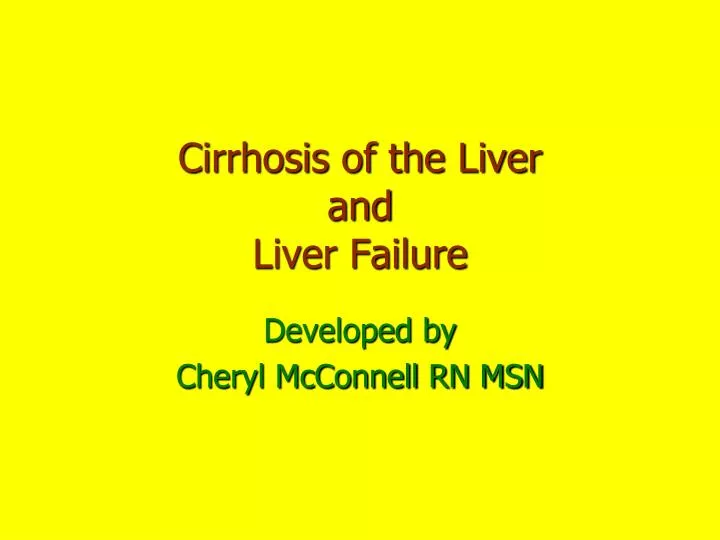 cirrhosis of the liver and liver failure