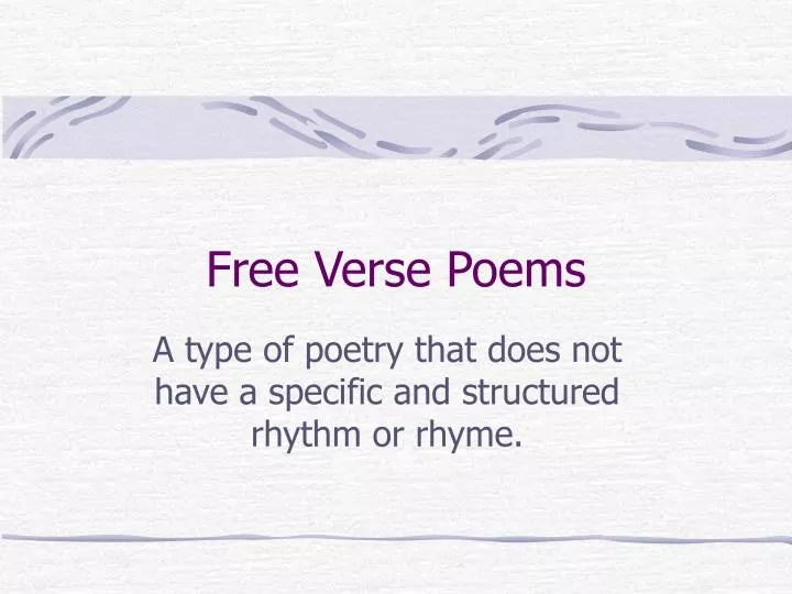 free verse poems