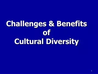 Challenges &amp; Benefits of Cultural Diversity