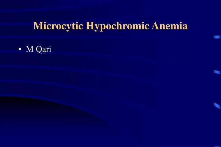 microcytic hypochromic anemia