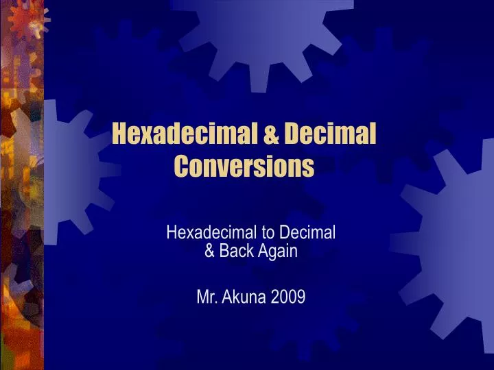 hexadecimal decimal conversions