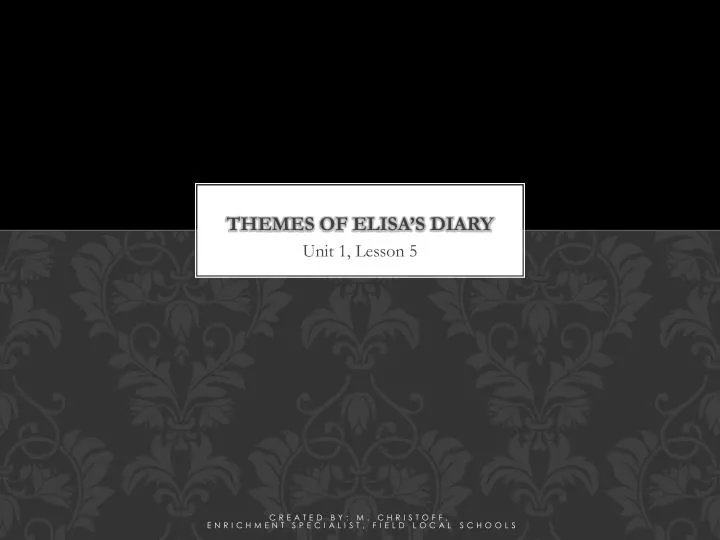themes of elisa s diary