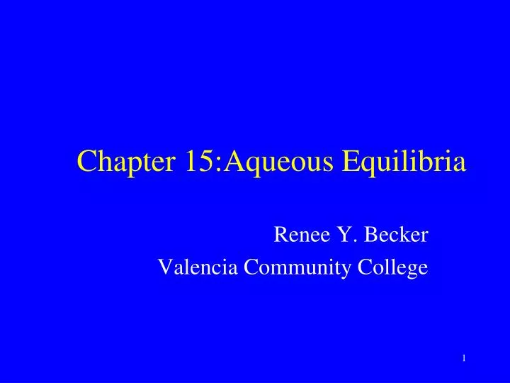 chapter 15 aqueous equilibria
