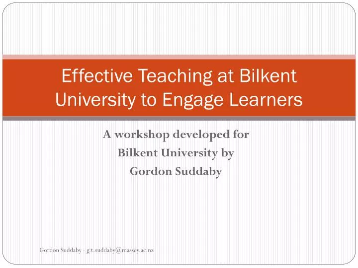 effective teaching at bilkent university to engage learners
