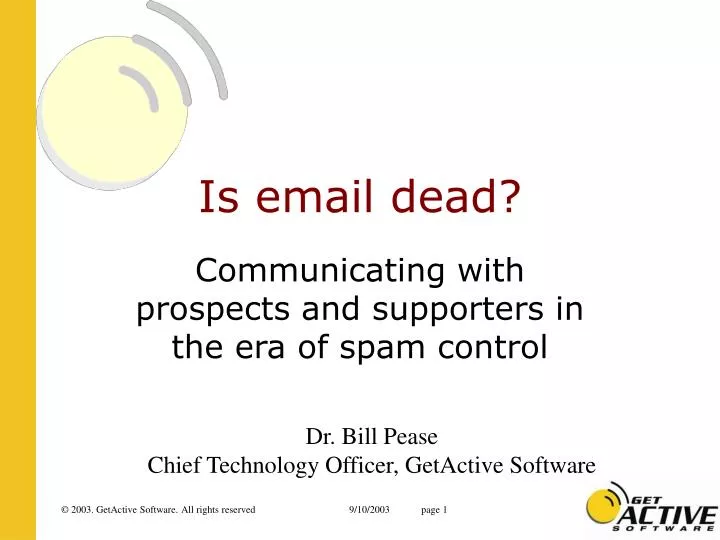is email dead