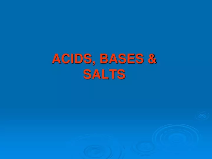 acids bases salts