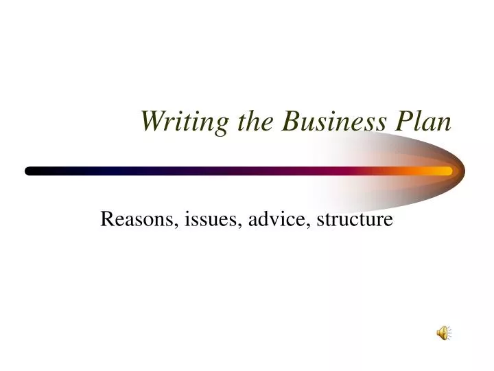 writing the business plan