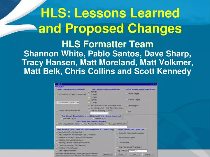 hls lessons learned and proposed changes