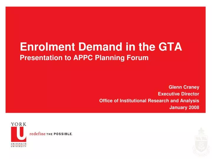 enrolment demand in the gta presentation to appc planning forum