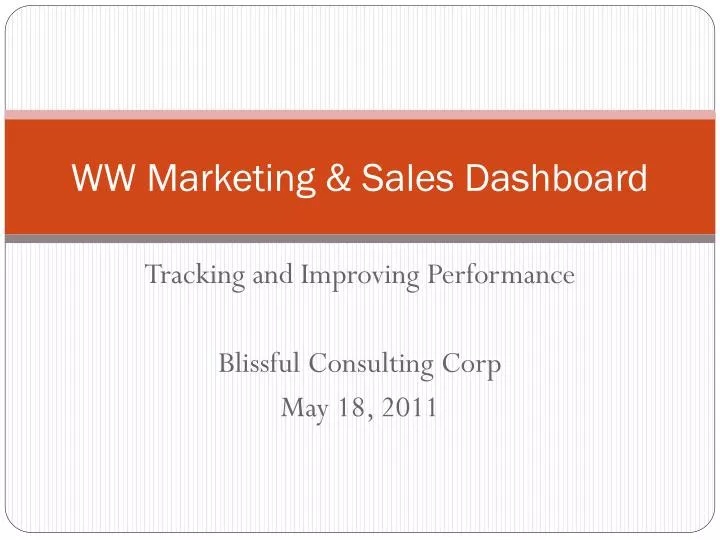 ww marketing sales dashboard