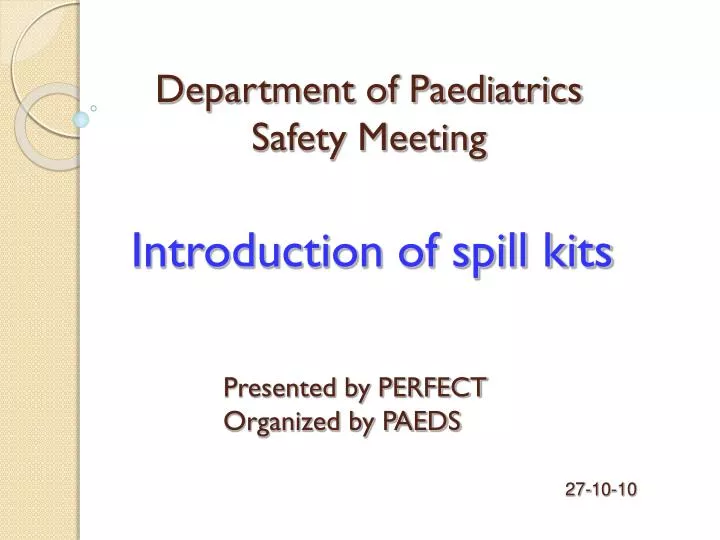 introduction of spill kits