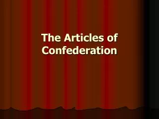 the articles of confederation