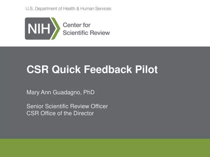 csr quick feedback pilot